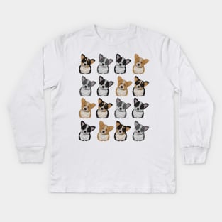 Welsh Corgi Puppies Kids Long Sleeve T-Shirt